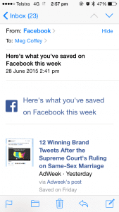 Facebook is reminding you what you saved