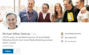 Michael Stelzner LinkedIn