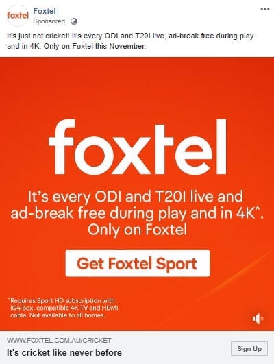 foxtel call to action variable