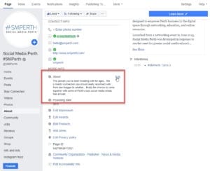 about section