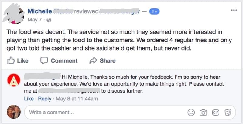 negatvie review