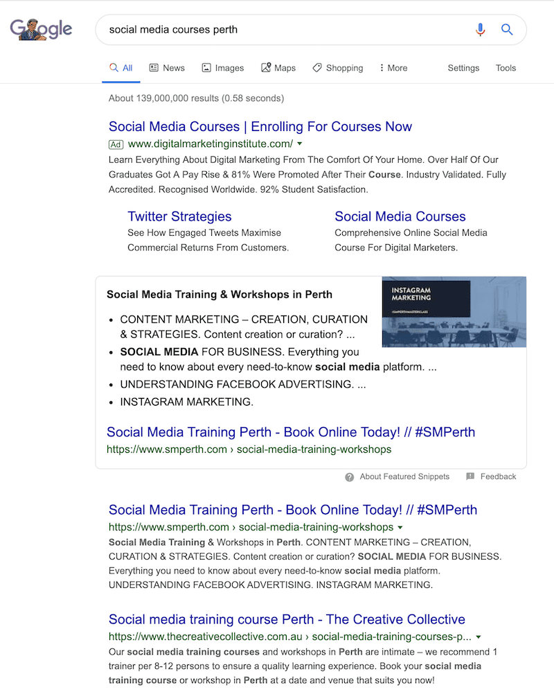 SM Perth Featured Snippet