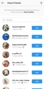 Instagram close friends list