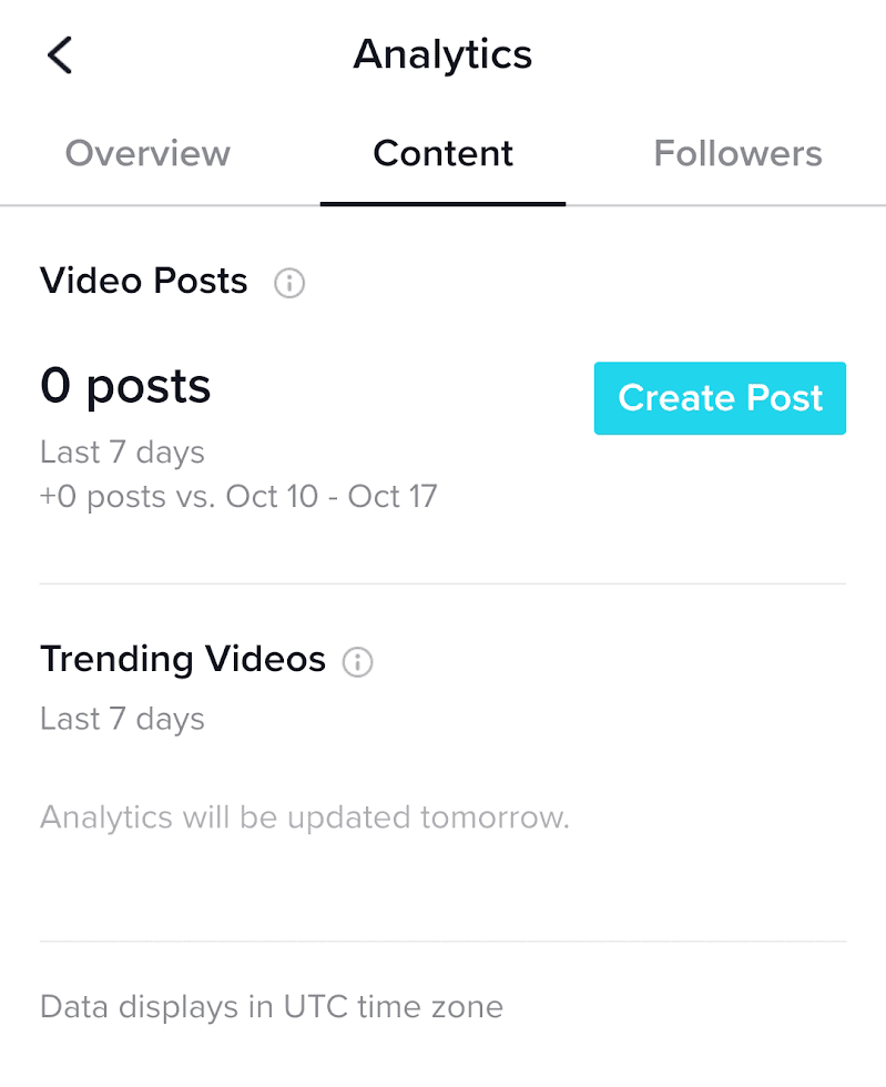 TikTok Analytics Content